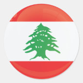 Sticker Rond Drapeau de l'icône ronde du Liban (Devant)