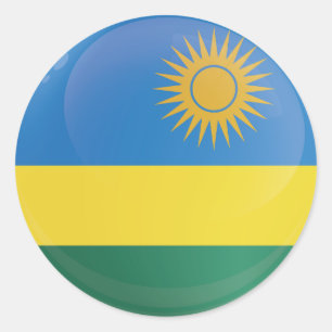 Sticker Rond Drapeau de l'icône ronde du Rwanda