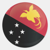 Sticker Rond Drapeau de l'icône ronde Papouasie-Nouvelle-Guinée (Devant)