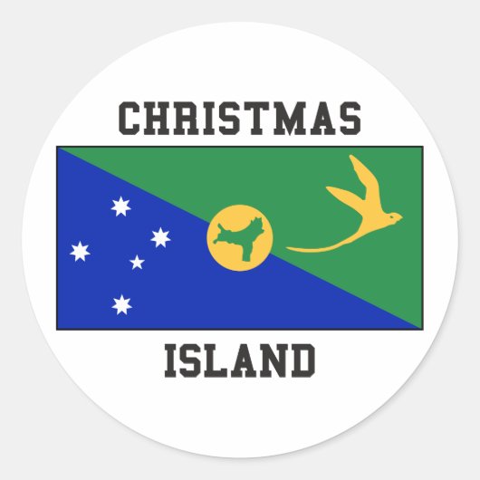 Sticker Rond Drapeau de l'île Christmas (Devant)