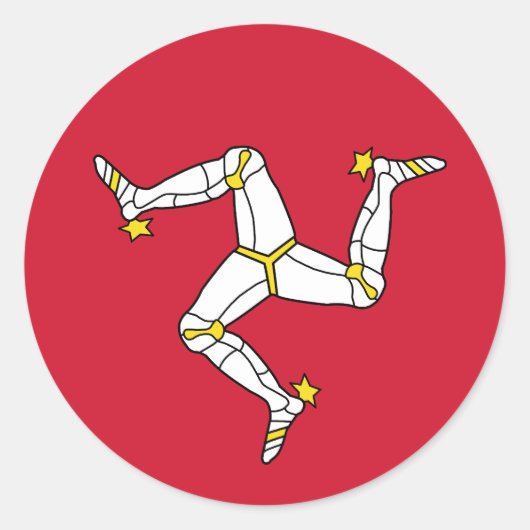Sticker Rond Drapeau de l'île de Man (Devant)