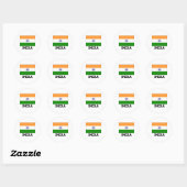 Sticker Rond Drapeau de l'Inde (Feuille)