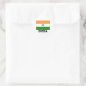 Sticker Rond Drapeau de l'Inde (Sac)