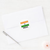 Sticker Rond Drapeau de l'Inde (Enveloppe)