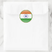 Sticker Rond Drapeau de l'Inde (Sac)