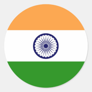 Sticker Rond Drapeau de l'Inde