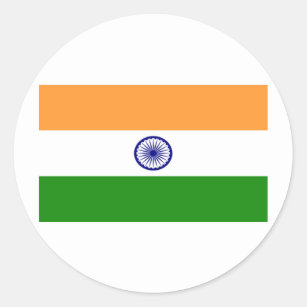 Sticker Rond Drapeau de l'Inde