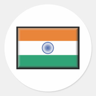 Sticker Rond Drapeau de l'Inde