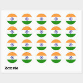 Sticker Rond Drapeau de l'Inde (Feuille)