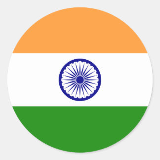 Sticker Rond Drapeau de l'Inde - ति रं गा - भा र त का 