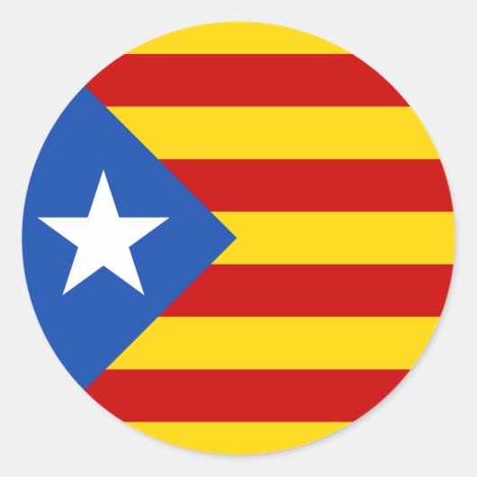 Sticker Rond Drapeau de l'indépendance catalane "L'Estelada Bla (Devant)