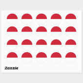 Sticker Rond Drapeau de l'Indonésie (Feuille)