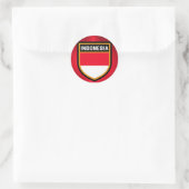 Sticker Rond Drapeau de l'Indonésie (Sac)