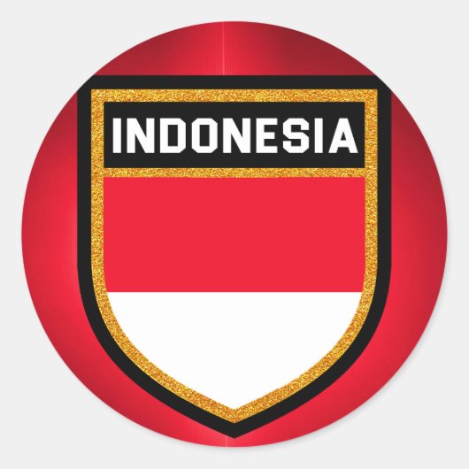 Sticker Rond Drapeau de l'Indonésie (Devant)
