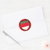 Sticker Rond Drapeau de l'Indonésie (Enveloppe)