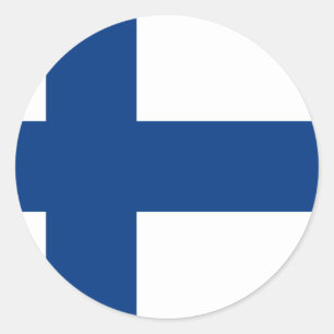 Sticker Rond Drapeau de lippu de la Finlande - du Suomen -