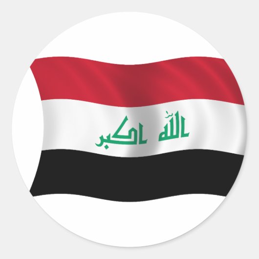 Sticker Rond Drapeau de l'Irak (Devant)
