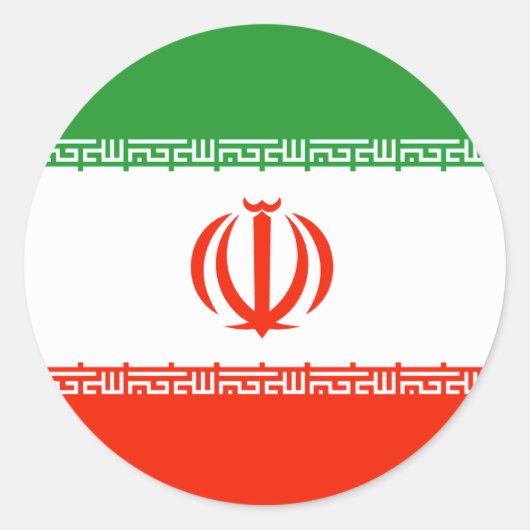Sticker Rond Drapeau de l'Iran (Devant)