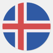 Sticker Rond Drapeau de l'Islande (Devant)