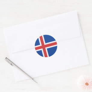 Sticker Rond Drapeau de l'Islande