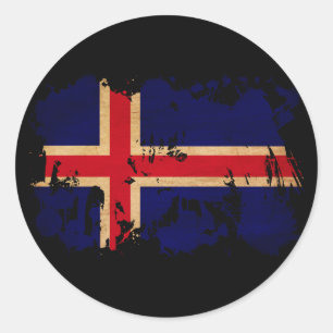 Sticker Rond Drapeau de l'Islande