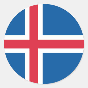 Sticker Rond Drapeau de l'Islande