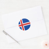 Sticker Rond Drapeau de l'Islande (Enveloppe)