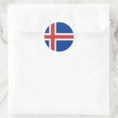 Sticker Rond Drapeau de l'Islande (Sac)