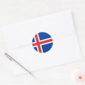 Sticker Rond Drapeau de l'Islande (Enveloppe)