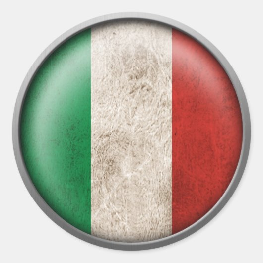 Sticker Rond Drapeau de l'Italie (Devant)