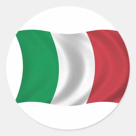 Sticker Rond Drapeau de l'Italie (Devant)