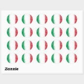 Sticker Rond Drapeau de l'Italie (Feuille)