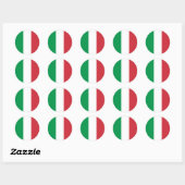 Sticker Rond Drapeau de l'Italie (Feuille)