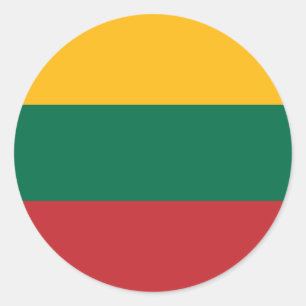 Sticker Rond Drapeau de Lituanie