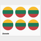 Sticker Rond Drapeau de Lituanie (Feuille)