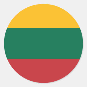 Sticker Rond Drapeau de Lituanie