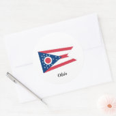 Sticker Rond Drapeau de l'Ohio (Enveloppe)