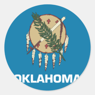 Sticker Rond Drapeau de l'Oklahoma