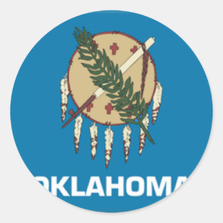 Sticker Rond Drapeau de l'Oklahoma