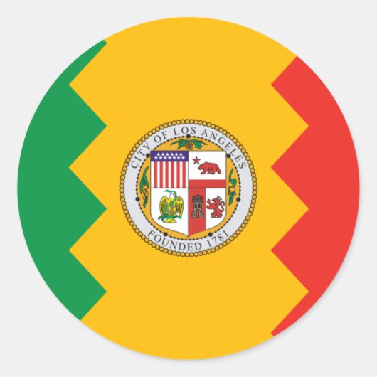 Sticker Rond Drapeau de Los Angeles (Devant)