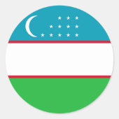 Sticker Rond Drapeau de l'Ouzbékistan (Devant)