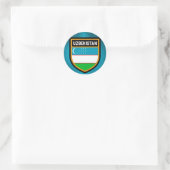 Sticker Rond Drapeau de l'Ouzbékistan (Sac)