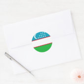Sticker Rond Drapeau de l'Ouzbékistan (Enveloppe)