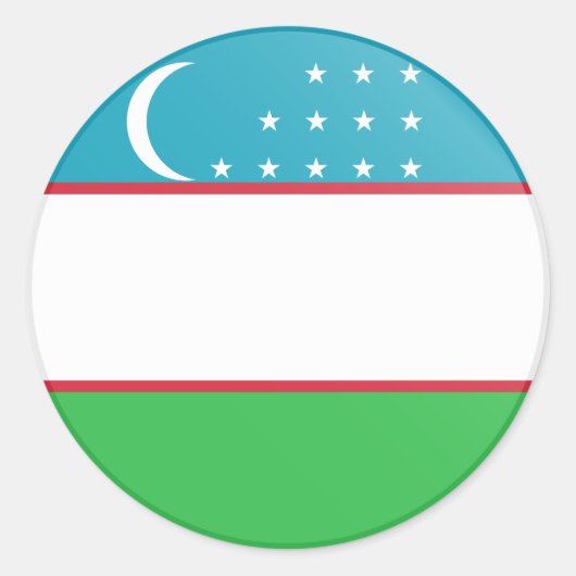 Sticker Rond Drapeau de l'Ouzbékistan (Devant)