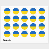 Sticker Rond Drapeau de l'Ukraine (Feuille)