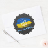 Sticker Rond Drapeau de l'Ukraine de Slava (Enveloppe)