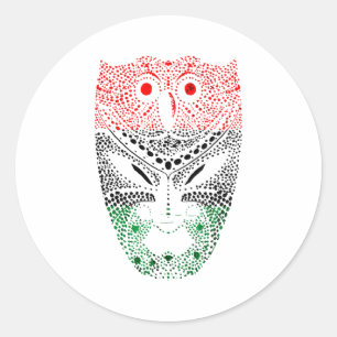 Sticker Rond Drapeau de l'Unia panafricain de l'histoire des No