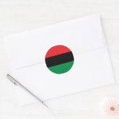 Sticker Rond Drapeau de l'UNIA panafricain rouge noir et vert (Enveloppe)