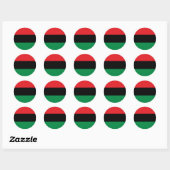 Sticker Rond Drapeau de l'UNIA panafricain rouge noir et vert (Feuille)