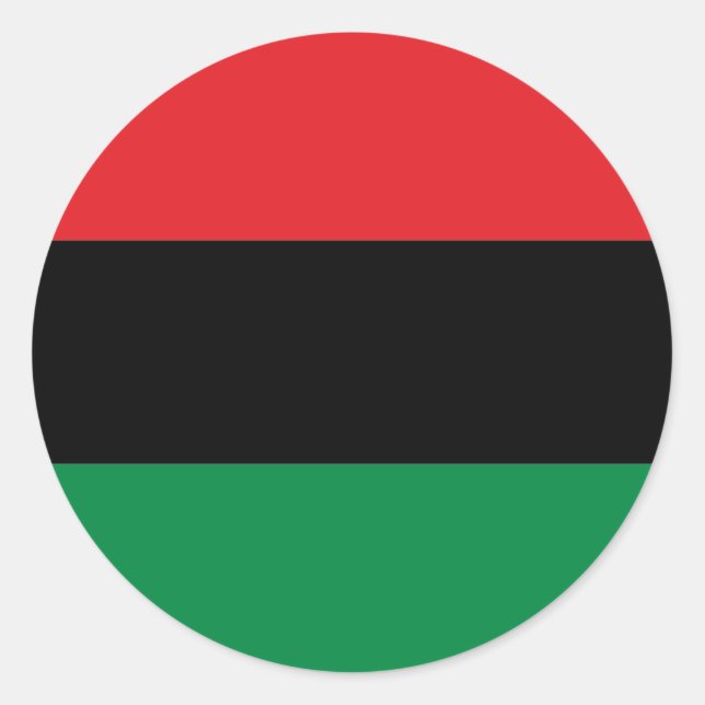 Sticker Rond Drapeau de l'UNIA panafricain rouge noir et vert (Devant)